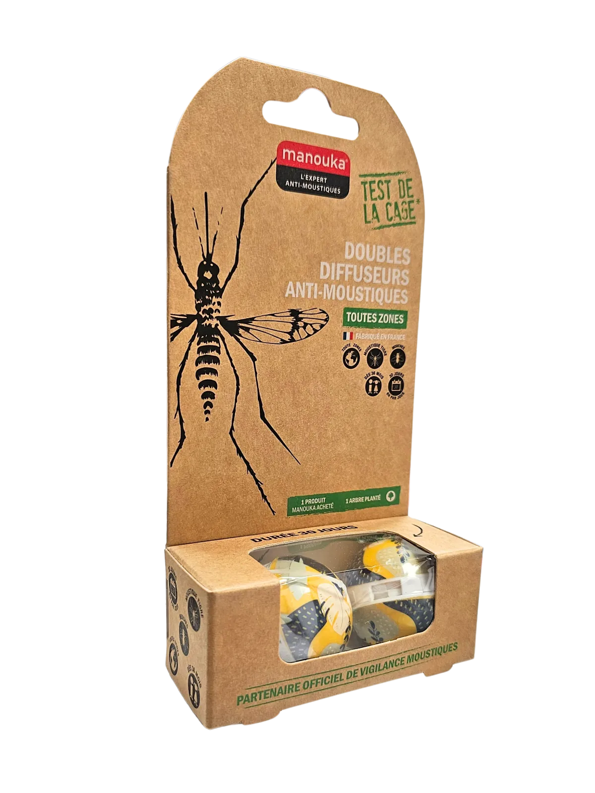 Manouka diffuseurs anti-moustiques Vegetal boite de 2