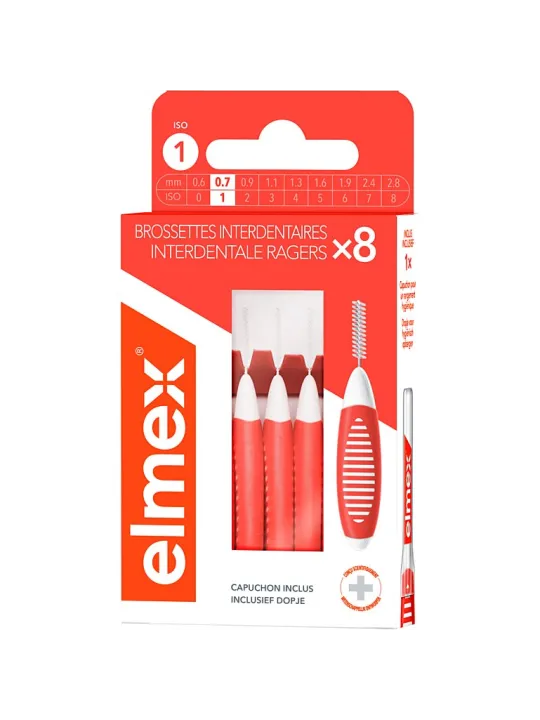 ELMEX Brossettes Interdentaires Taille 1 - 0,7Mm Boite de 8