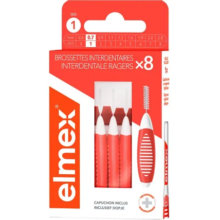 ELMEX Brossettes Interdentaires Taille 1 - 0,7Mm Boite de 8