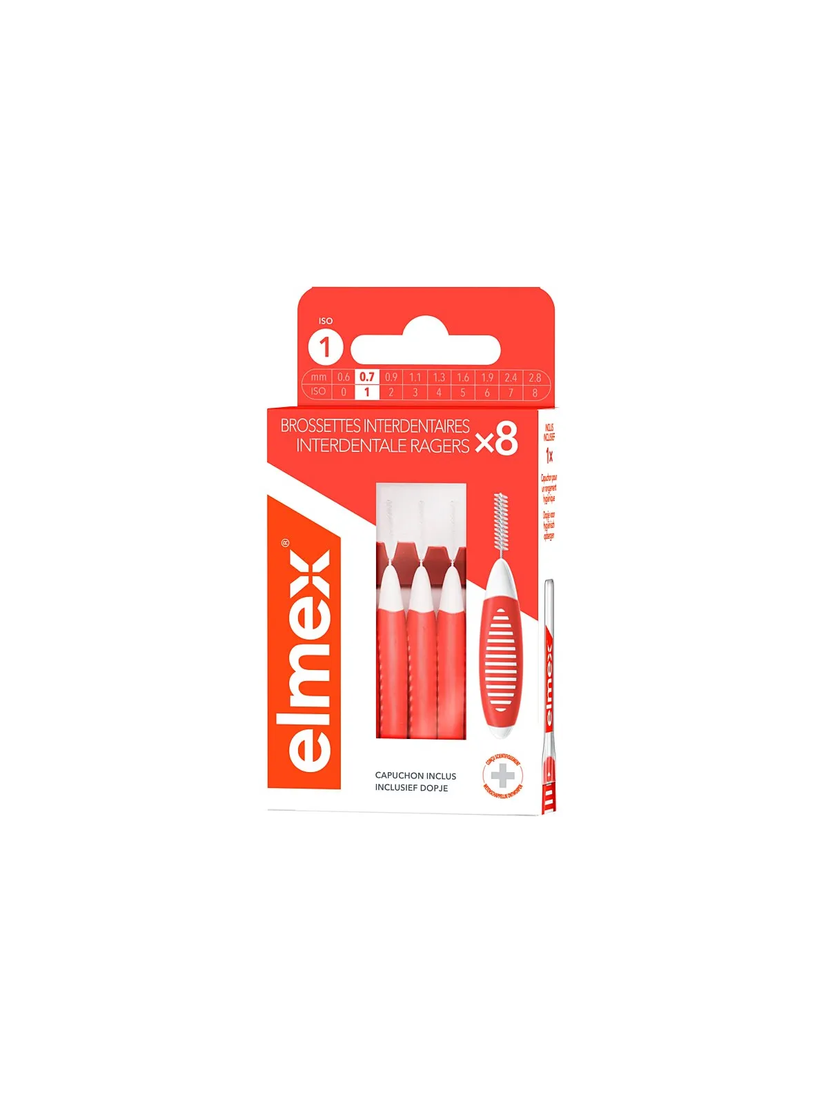 ELMEX Brossettes Interdentaires Taille 1 - 0,7Mm Boite de 8
