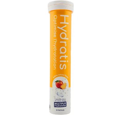 HYDRATIS Solution d'Hydratation 20 Pastilles Effervescentes Pêche