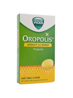 OROPOLIS Pastilles Miel Citron Propolis Boite de 20
