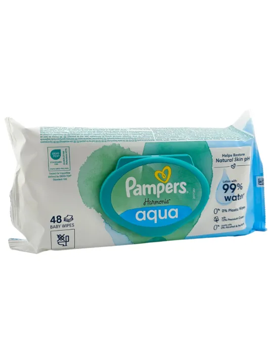 PAMPERS Harmonie Aqua 48 Lingettes