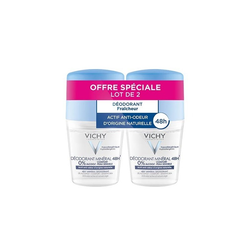 Vichy Déodorant Mineral 48H Bille 50 ml lot de 2