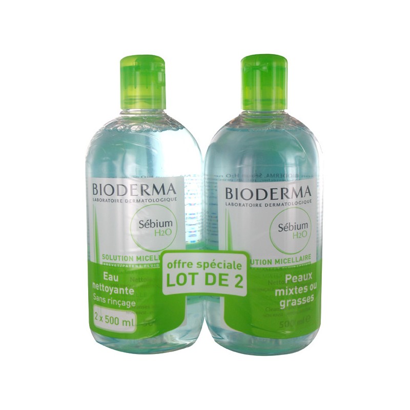 Sebium h2o solution micellaire px mixtes & grasses 2x500ml