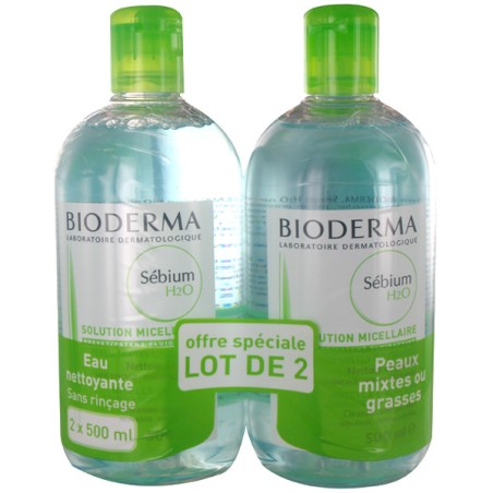 Sebium h2o solution micellaire px mixtes & grasses 2x500ml