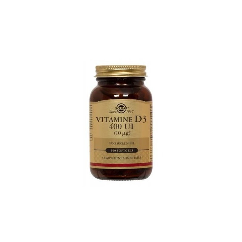 Solgar Vitamine D 400UI Flacon 250 Softgels