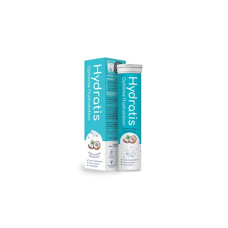 HYDRATIS Solution d'Hydratation 20 Pastilles Effervescentes Arôme : Noix de Coco