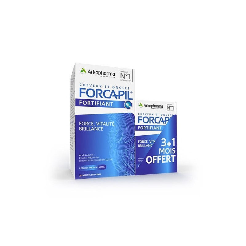 Arkopharma Forcapil Cheveux et Ongles Gélules Boite de 180 + 60 Offertes