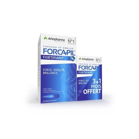Arkopharma Forcapil Cheveux et Ongles Gélules Boite de 180 + 60 Offertes