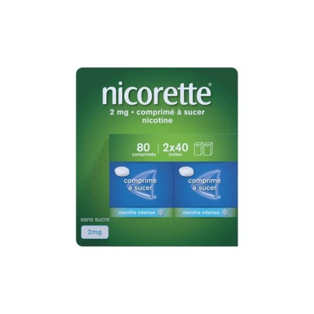 NICORETTE 2 mg, comprimé à sucer - 2 x 40 comprimé(s)