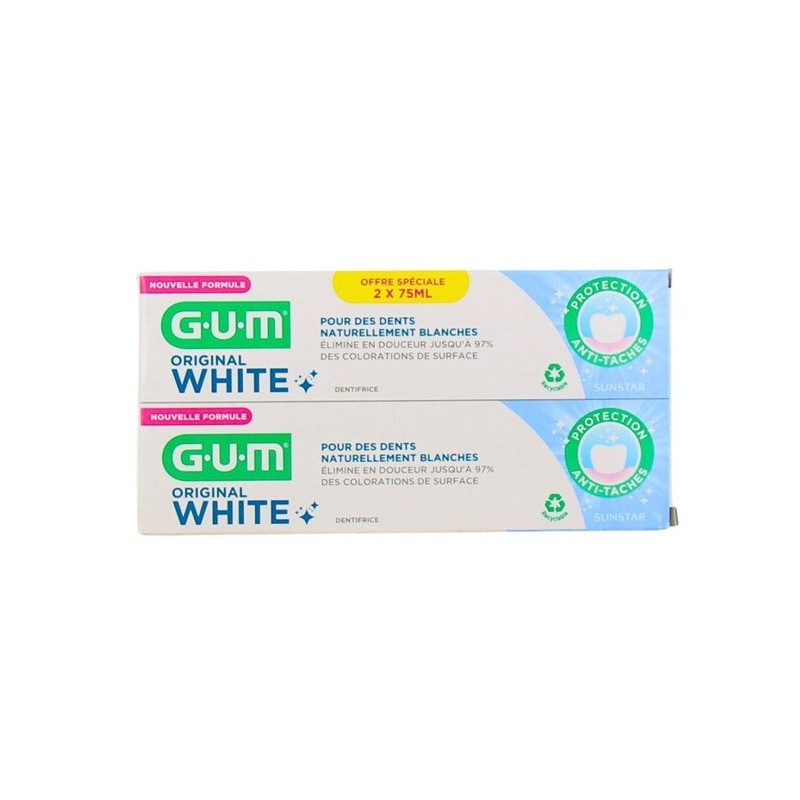 GUM Dentifrice Original White 75 ml lot de 2