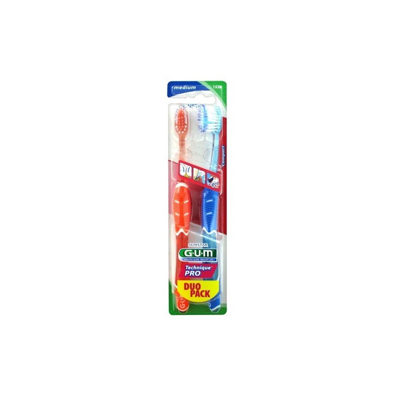 GUM Brosse à Dents Technique Pro Medium Duo Pack