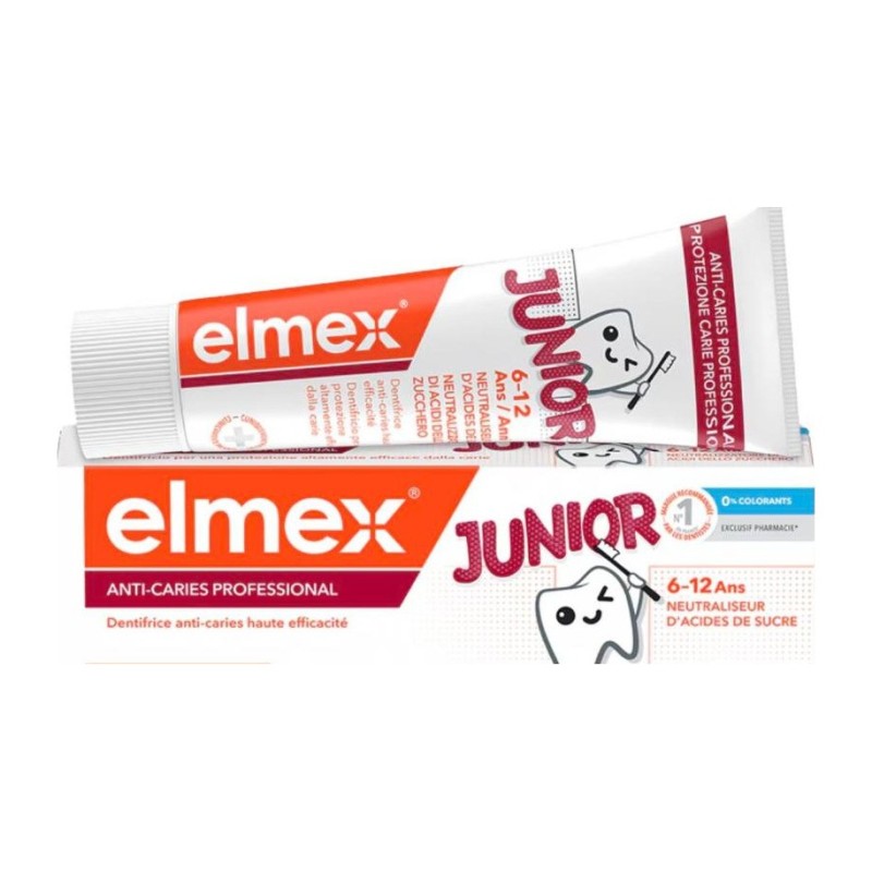 Elmex Anti-Caries Professional Junior Dentifrice 6-12 ans 75 ml Lot de 2