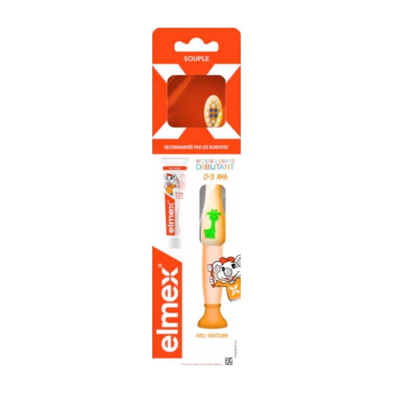 Elmex Brosse à Dents Bébé Débutant 0-3 ans Lot de 2