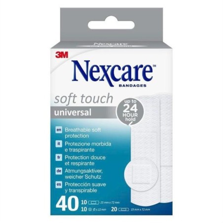 Nexcare Soft Touch Universal Pansements 3 Tailles x40
