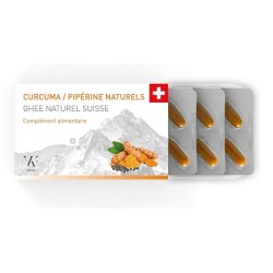 VK Swiss Curcuma Pipérine Ghee 30 capsules | Mon Pharmacien