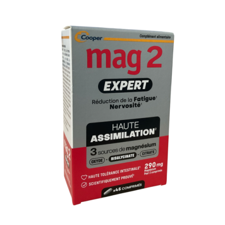 Mag 2 Expert 45 comprimés – magnésium et vitamines B6 B12