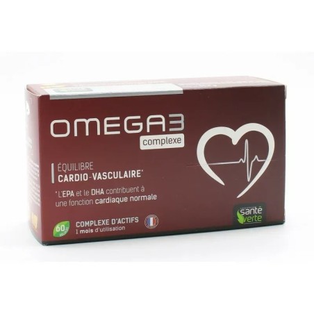 Santé Verte Oméga 3 Complexe 60 gélules - EPA, DHA, Q10