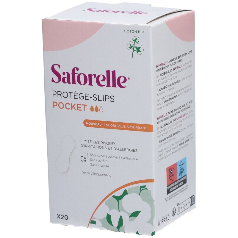 Saforelle Protège-Slips Pocket Coton Bio x20
