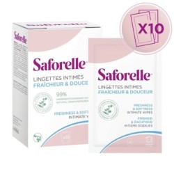 Saforelle Lingettes Intimes Fraîcheur & Douceur x10 sachets