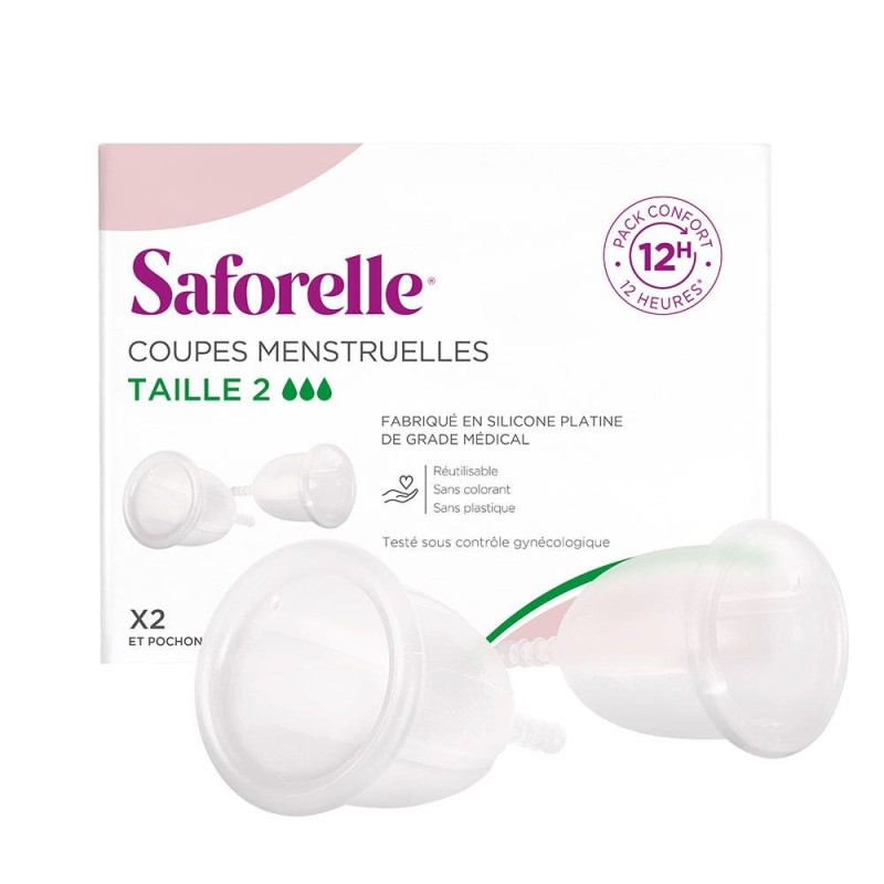 Saforelle Coupes Menstruelles Taille 2 - Lot de 2