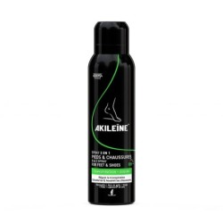 Akileïne Spray Noir 3 en 1 pieds et chaussures 150 ml