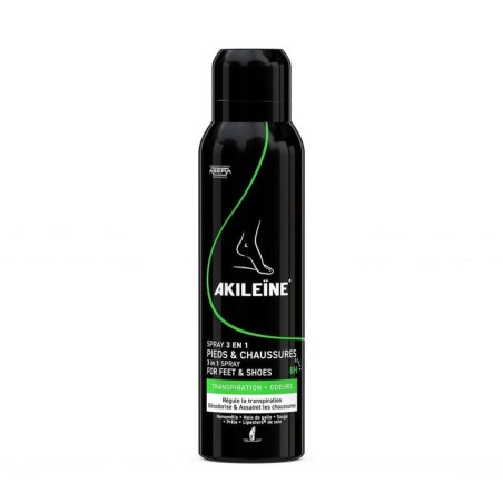 Akileïne Spray Noir 3 en 1 pieds et chaussures 150 ml