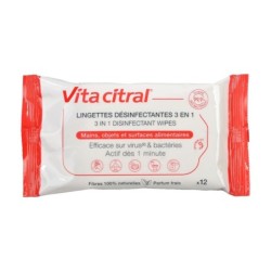 Vita Citral Lingettes Désinfectantes 3 en 1 x12
