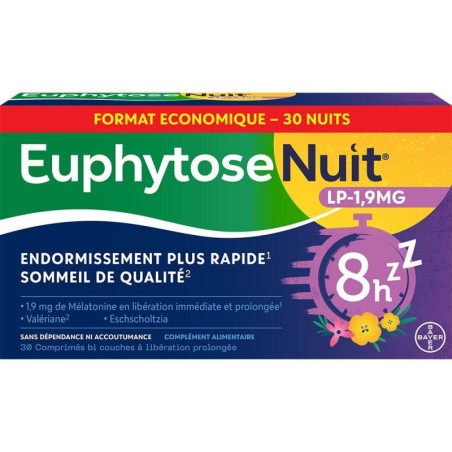 Euphytose Nuit LP 1,9 mg Mélatonine 30 comprimés