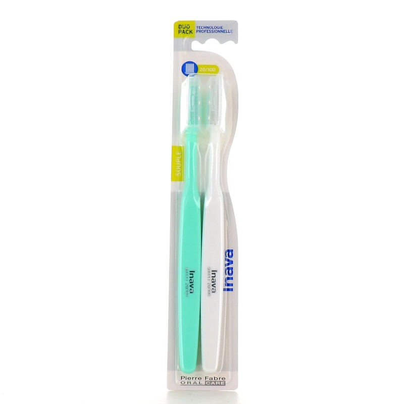 Inava brosse à dents souple 20/100 - lot de 2