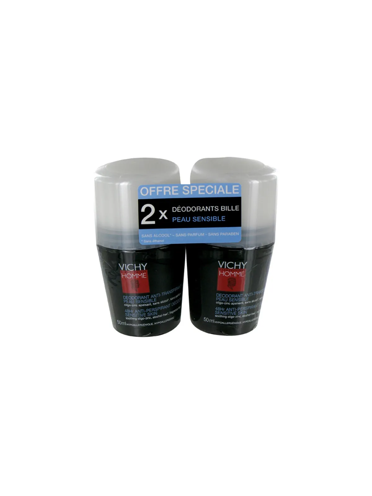 Deodorant anti transpirant 48h px sensibles roll-on 2x50ml